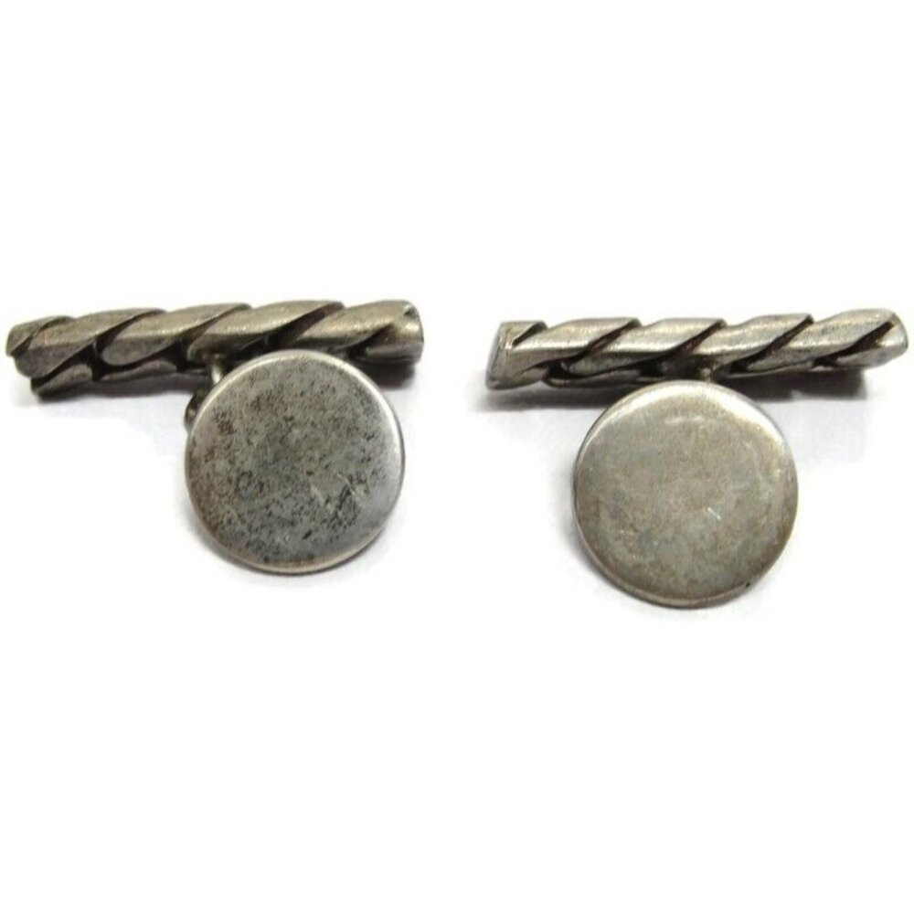 Vintage 925 Solid Link Cufflinks Sterling Wedding… - image 6